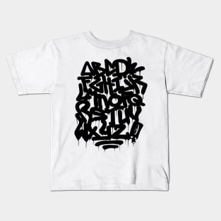 Graffiti Alphabet #4 black Kids T-Shirt